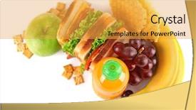  Presentation with healthy school lunch - PPT theme enhanced with healthy school lunch with sandwich background and a yellow colored foreground
