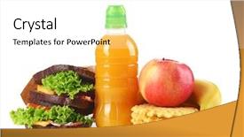  Presentation with healthy school lunch - PPT theme consisting of healthy school lunch with sandwich background and a white colored foreground