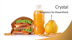  Presentation with healthy school lunch - Audience pleasing slide deck consisting of healthy school lunch with sandwich backdrop and a white colored foreground