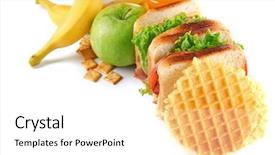  Presentation with healthy school lunch - Colorful theme enhanced with healthy school lunch with sandwich backdrop and a white colored foreground