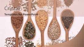  Presentation with sesame seed - Colorful slides enhanced with healthy-seeds-sesame-flax-seed backdrop and a coral colored foreground