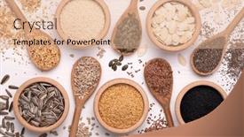  Presentation with sunflower - Presentation theme having healthy-seeds-sesame-flax-seed background and a lemonade colored foreground