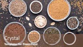  Presentation with sesame seed - Audience pleasing PPT theme consisting of healthy-seeds-sesame-flax-seed backdrop and a tawny brown colored foreground