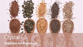  Presentation with sesame seed - Slides featuring healthy-seeds-sesame-flax-seed background and a coral colored foreground