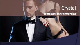  Presentation with old fashion photo album - Presentation design featuring healthy sex - fashion studio photo background and a violet colored foreground