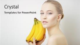  Presentation with cosmetics natural - Cool new presentation with healthy shiny skin holding banana backdrop and a white colored foreground
