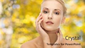  Presentation with young healthy people - Amazing presentation theme having healthy skin - beauty people and body care backdrop and a coral colored foreground