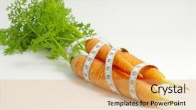  Presentation with orange green white - Theme having healthy slim - bunch orange carrots with green background and a coral colored foreground
