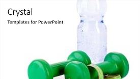  Presentation with green apple - Cool new presentation theme with healthy slim - dumbbells green apple measuring tape backdrop and a white colored foreground