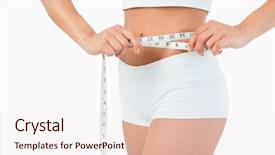  Presentation with slim body - Theme consisting of healthy slim - feminine body with a measuring background and a  colored foreground