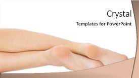  Presentation with feet - Presentation with healthy smooth female bare feet background and a white colored foreground
