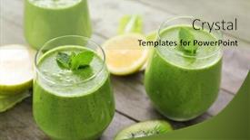  Presentation with smoothie - Presentation featuring healthy-smoothie-with-kale background and a mint green colored foreground