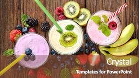  Presentation with smoothies - Amazing presentation theme having milk dairy ripe red raspberry - healthy smoothies with fresh fruits backdrop and a tawny brown colored foreground