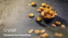  Presentation with healthy snack - Slide set with healthy-snack-crispy-roasted-white background and a  colored foreground