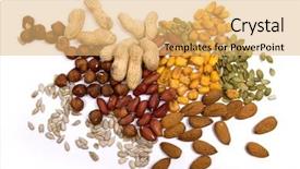  Presentation with snack - Presentation having healthy snack nuts and seeds background and a yellow colored foreground
