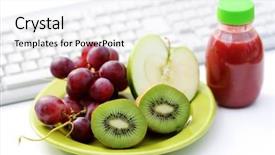  Presentation with healthy office - Cool new presentation theme with healthy snack in the office backdrop and a  colored foreground