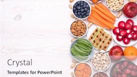  Presentation with fresh fruits vegetables - Amazing PPT layouts having healthy-snacks-such-as-fresh backdrop and a pink colored foreground