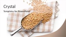  Presentation with grains - Presentation design having healthy spelt grains in scoop background and a white colored foreground
