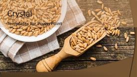  Presentation with grains - Cool new presentation theme with healthy spelt grains in wooden backdrop and a coral colored foreground