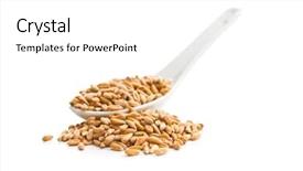  Presentation with grains - Presentation enhanced with healthy spelt grains isolated background and a white colored foreground