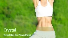  Presentation with female sport - PPT layouts consisting of healthy sport female body background and a tawny brown colored foreground