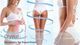  Presentation with women health - Presentation design featuring healthy sporty and beautiful women isolated on white fat lose health sport fitness nutrition liposuction healthy life-style concept background and a sky blue colored foreground