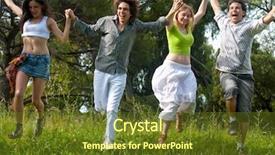  Presentation with youth group - Audience pleasing theme consisting of colorful carnival party decoration with assorted confetti with golden streamer on white background backdrop and a soft green colored foreground