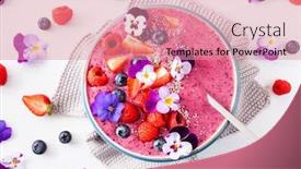  Presentation with summer flowers - Amazing slide set having healthy-summer-berry-smoothie-bowl backdrop and a coral colored foreground