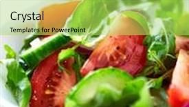  Presentation with food red - Audience pleasing slide set consisting of healthy summer salad with juicy tomatoes cucumber lettuce red onion spices fresh rocket and basil home made food concept for a tasty and healthy vegetarian meal wooden background close up backdrop and a yellow colored foreground