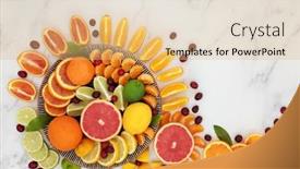  Presentation with immune - Presentation theme enhanced with healthy-summer-sunshine-fruit background and a coral colored foreground
