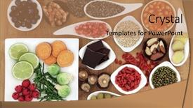  Presentation with oak - Audience pleasing PPT layouts consisting of super food selection over oak backdrop and a coral colored foreground