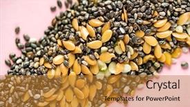  Presentation with hemp - Cool new PPT layouts with healthy superfood flax seeds chia backdrop and a gold colored foreground