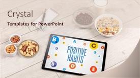  Presentation with healthy - PPT theme with healthy-tablet-pc-compostion-concept background and a lemonade colored foreground