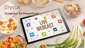  Presentation with networking - Presentation design having healthy-tablet-pc-compostion-social background and a lemonade colored foreground