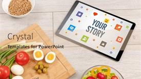  Presentation with networking - PPT layouts having healthy-tablet-pc-compostion-social background and a lemonade colored foreground