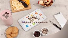  Presentation with networking - Presentation design having healthy-tablet-pc-compostion-social background and a lemonade colored foreground