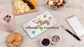  Presentation with networking - Slides with healthy-tablet-pc-compostion-social background and a lemonade colored foreground