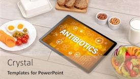 Presentation with antibiotics - Slide deck featuring healthy-tablet-pc-compostion background and a coral colored foreground