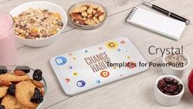  Presentation with weight loss - Cool new presentation design with healthy-tablet-pc-compostion backdrop and a soft green colored foreground