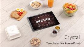  Presentation with immune system - Presentation design with healthy-tablet-pc-compostion background and a soft green colored foreground