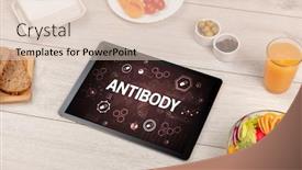  Presentation with antibody - PPT theme enhanced with healthy-tablet-pc-compostion background and a lemonade colored foreground