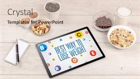  Presentation with weight - Presentation design featuring healthy-tablet-pc-compostion background and a lemonade colored foreground