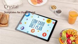  Presentation with diet low carb concept healthy - Colorful presentation design enhanced with healthy-tablet-pc-compostion backdrop and a lemonade colored foreground