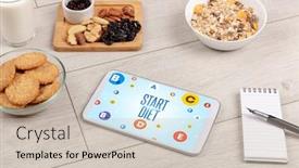  Presentation with loss - Audience pleasing slide set consisting of healthy-tablet-pc-compostion backdrop and a soft green colored foreground