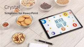  Presentation with loss - Presentation design enhanced with healthy-tablet-pc-compostion background and a lemonade colored foreground