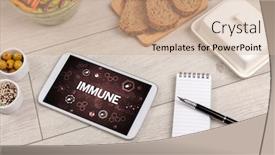  Presentation with immune - Presentation theme with healthy-tablet-pc-compostion background and a soft green colored foreground
