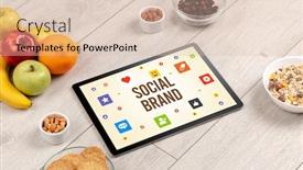  Presentation with social - Presentation theme having healthy-tablet-pc-compostion background and a lemonade colored foreground