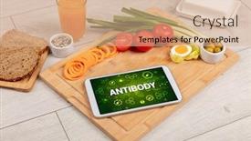  Presentation with antibody - PPT layouts with healthy-tablet-pc-compostion background and a coral colored foreground