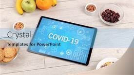  Presentation with immune system - PPT theme with healthy-tablet-pc-compostion background and a light blue colored foreground