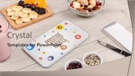  Presentation with weight loss - Colorful presentation theme enhanced with healthy-tablet-pc-compostion backdrop and a lemonade colored foreground